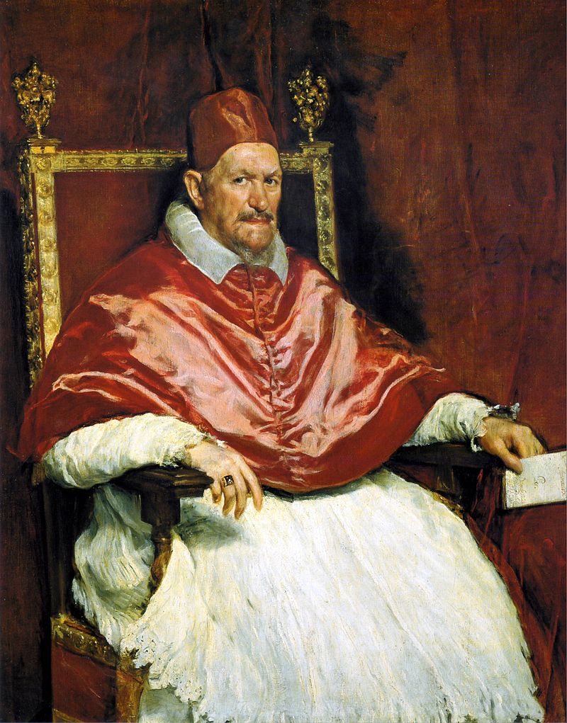 Portrait of Pope Innocent  X by Diego Velázquez (around 1650)